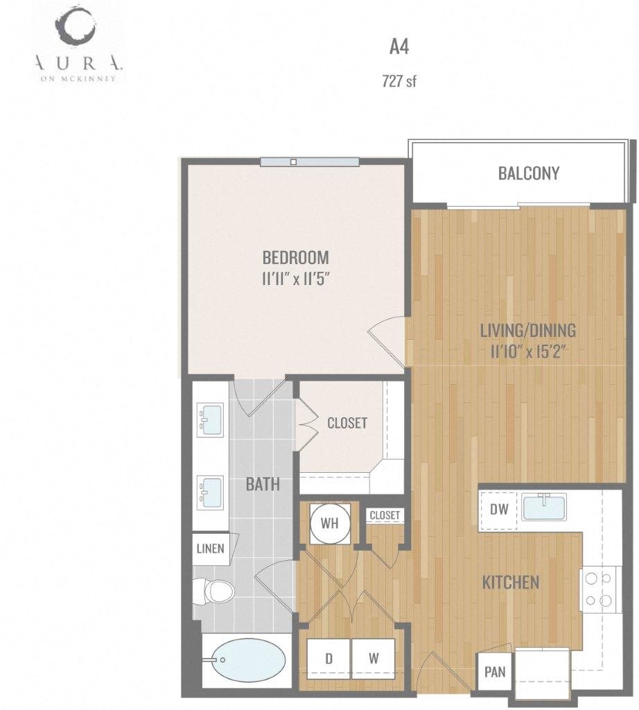Aura On Mckinney Apartments A4 Floor Plan Aura On Mckinney Apartments A4 Floor Plan
